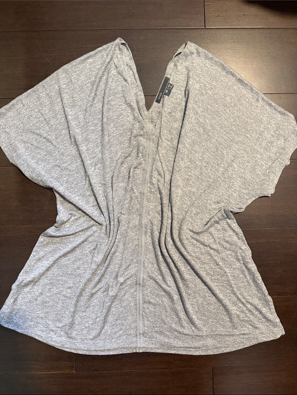 Vince Heather Gray V-Neck Short Sleeve Top